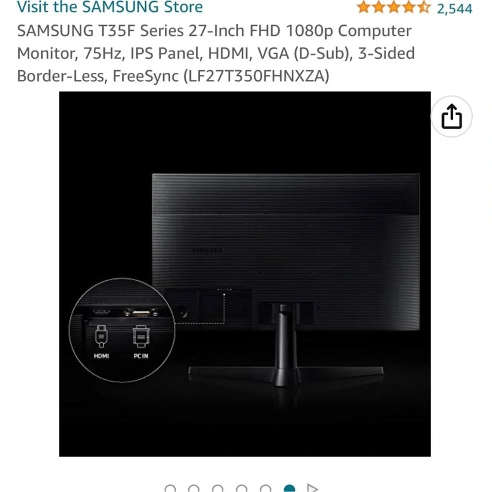 SAMSUNG T35F Series 27-Inch FHD 1080p Computer Monitor, 75Hz - Picture 6 of 10